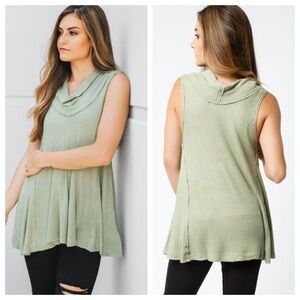 nwt // free people swing cowl neck sleeveless thermal